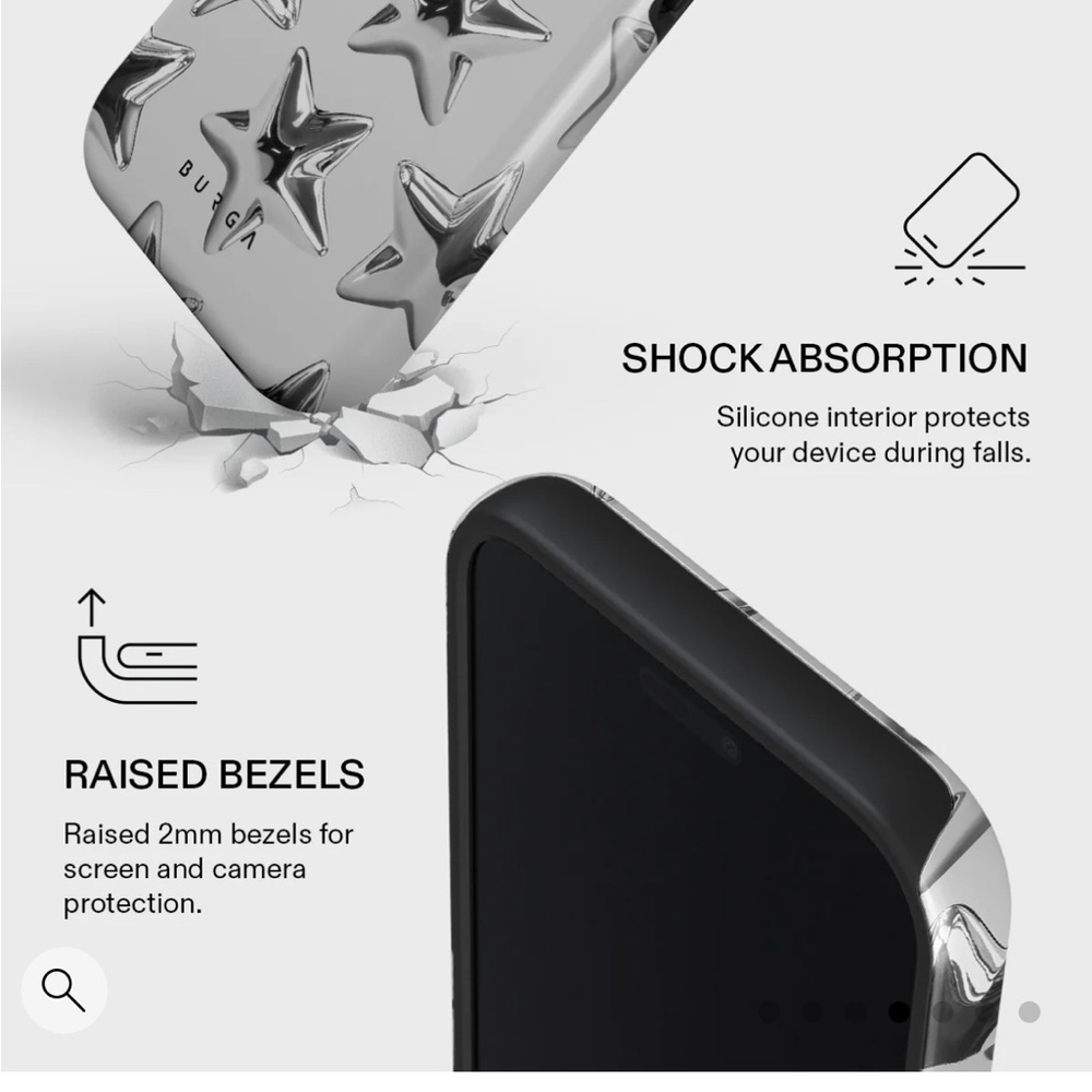 Silver Star Pattern Phone Case Pro Max - Picture 2 of 4
